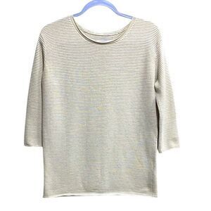 Wilfred Silk Cotton Cashmere‎ Ribbed Knit Sweater Top Cream Beige XXS (Fits S)